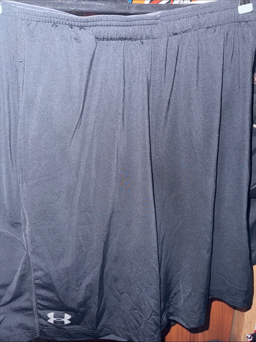 Under Armour Black Athletic Shorts with Logo Lg